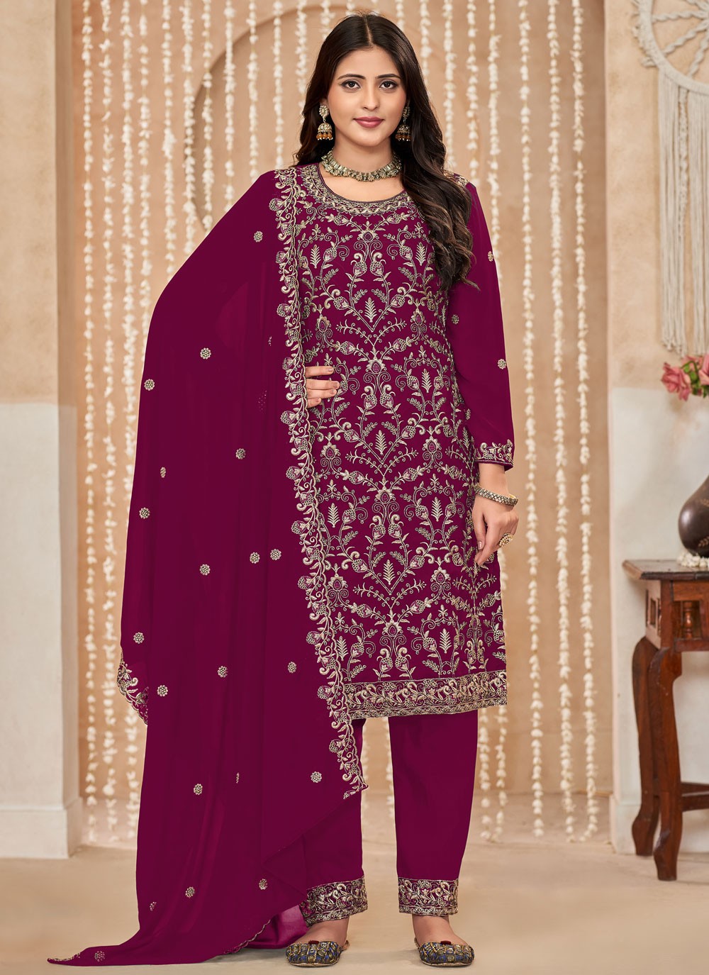 Faux Georgette Salwar Suit - T3280