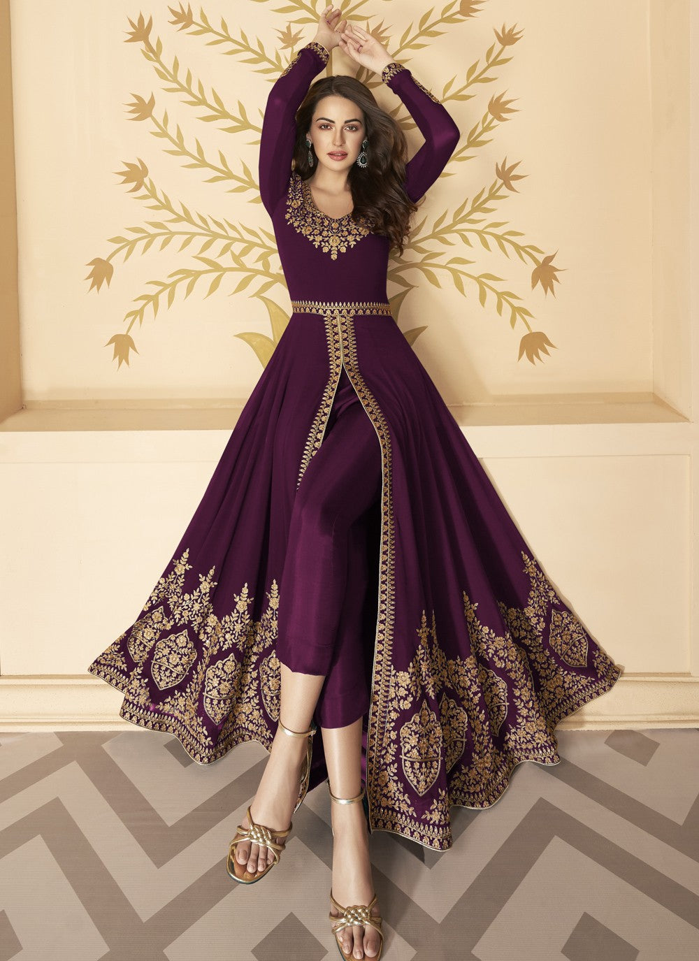 Faux Georgette Anarkali - T172