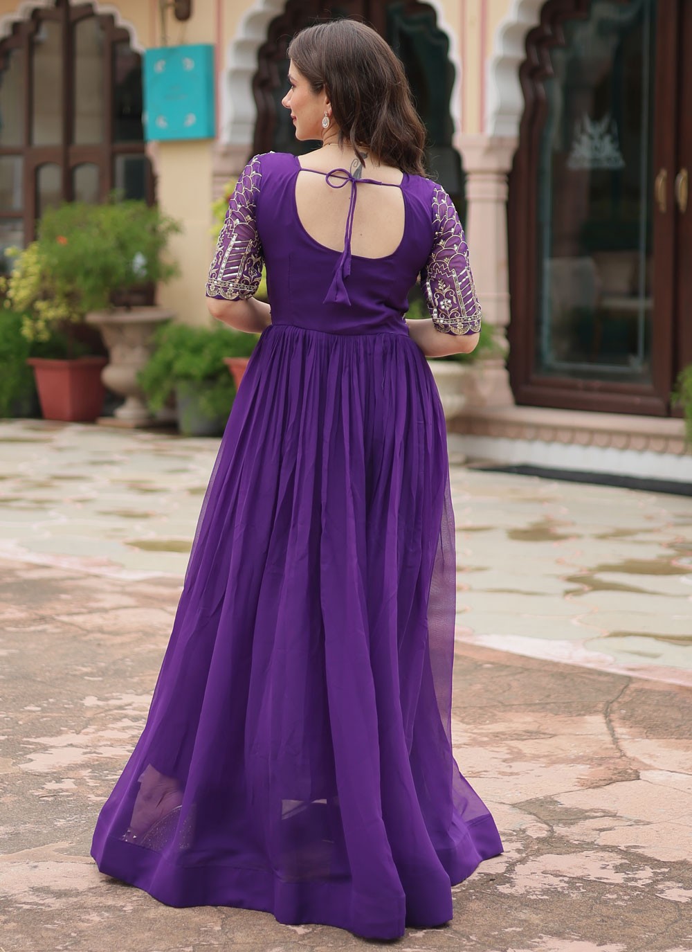 Faux Georgette Gown - G1566