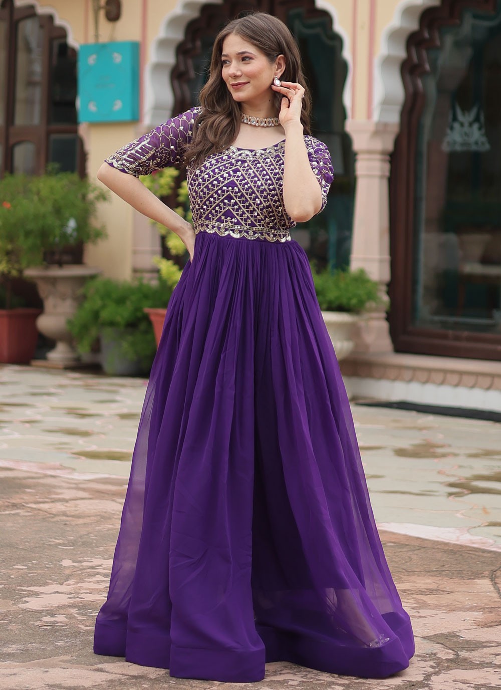 Faux Georgette Gown - G1566