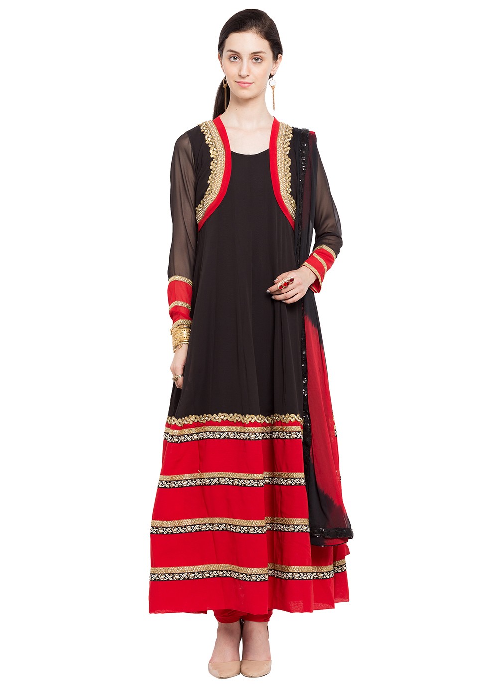 Faux Georgette Anarkali - T275