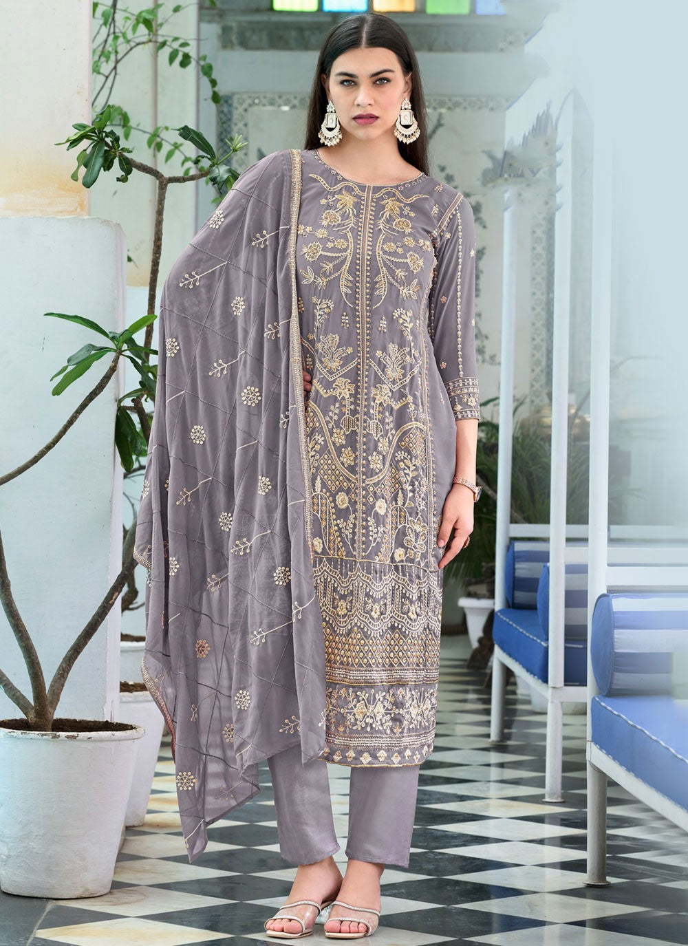 Faux Georgette Salwar Suit - T3150