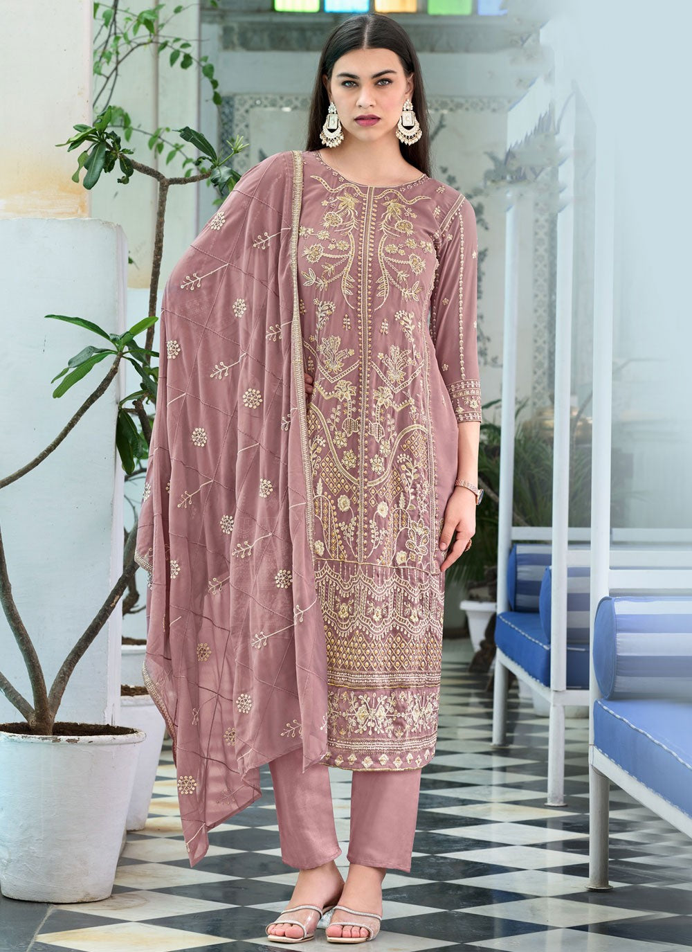 Faux Georgette Salwar Suit - T3150