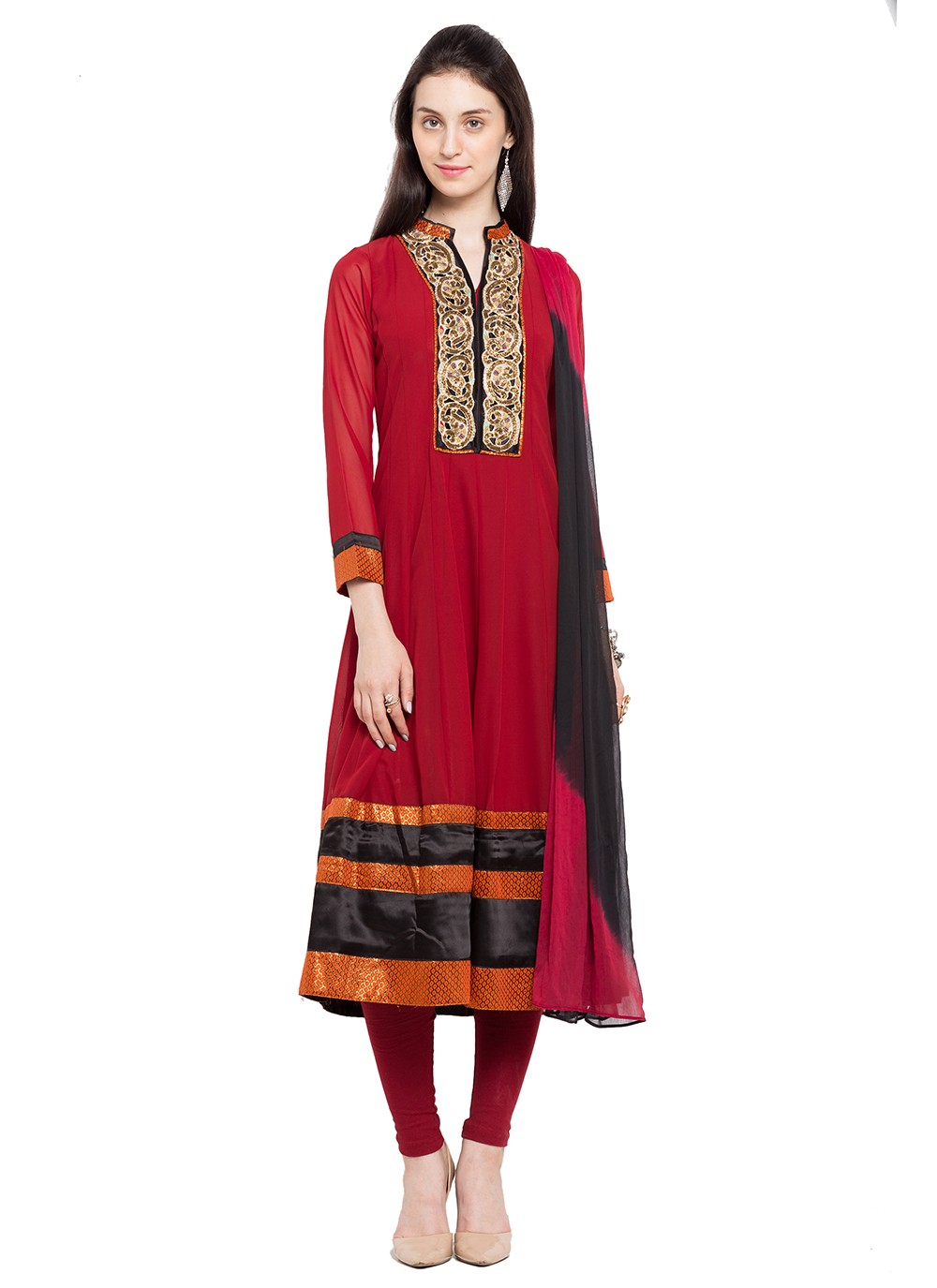 Faux Georgette Anarkali - T275