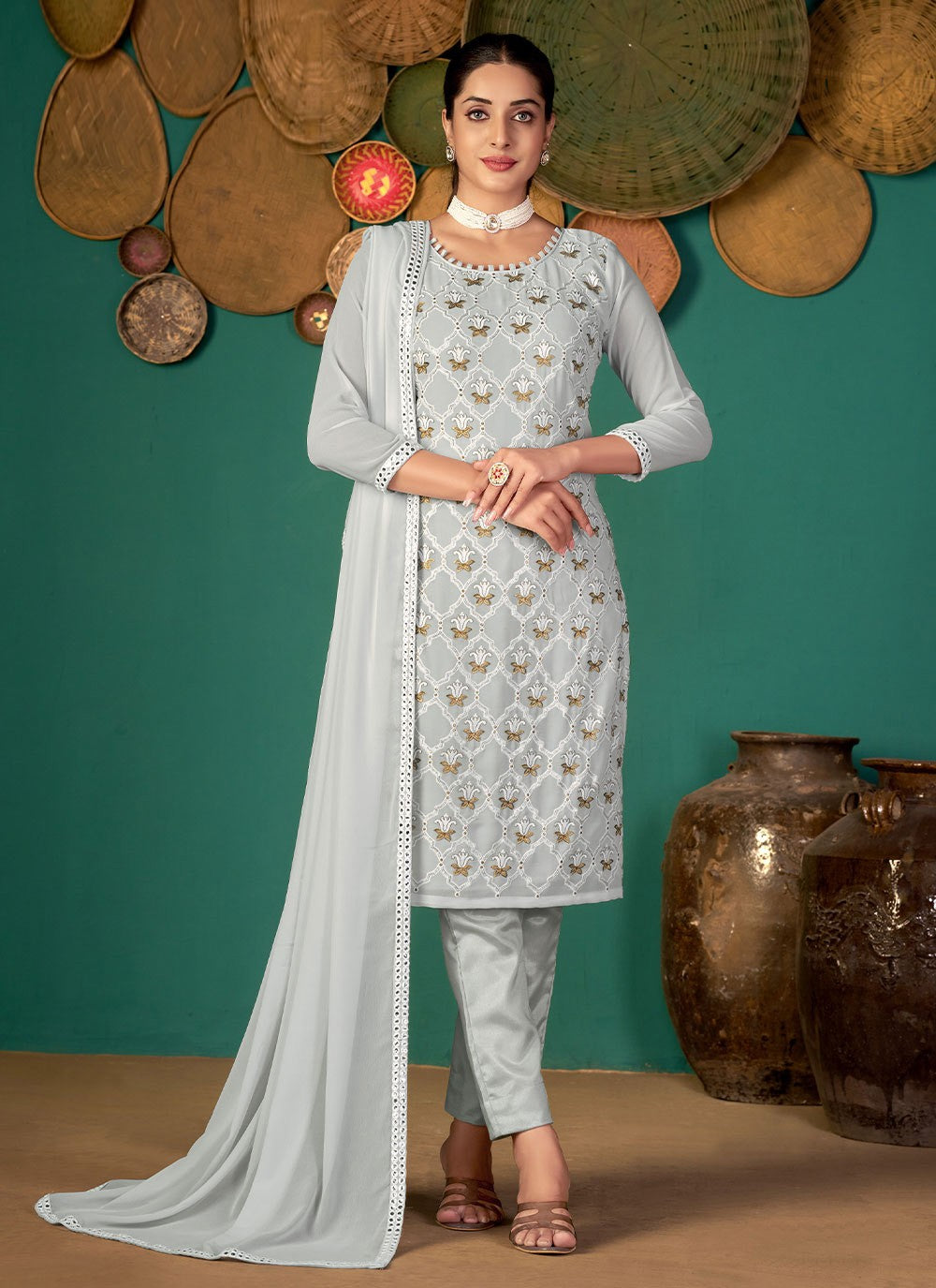 Faux Georgette Salwar Suit - T836