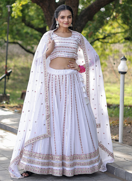 Cord Faux Georgette A - Line Lehenga - L1196