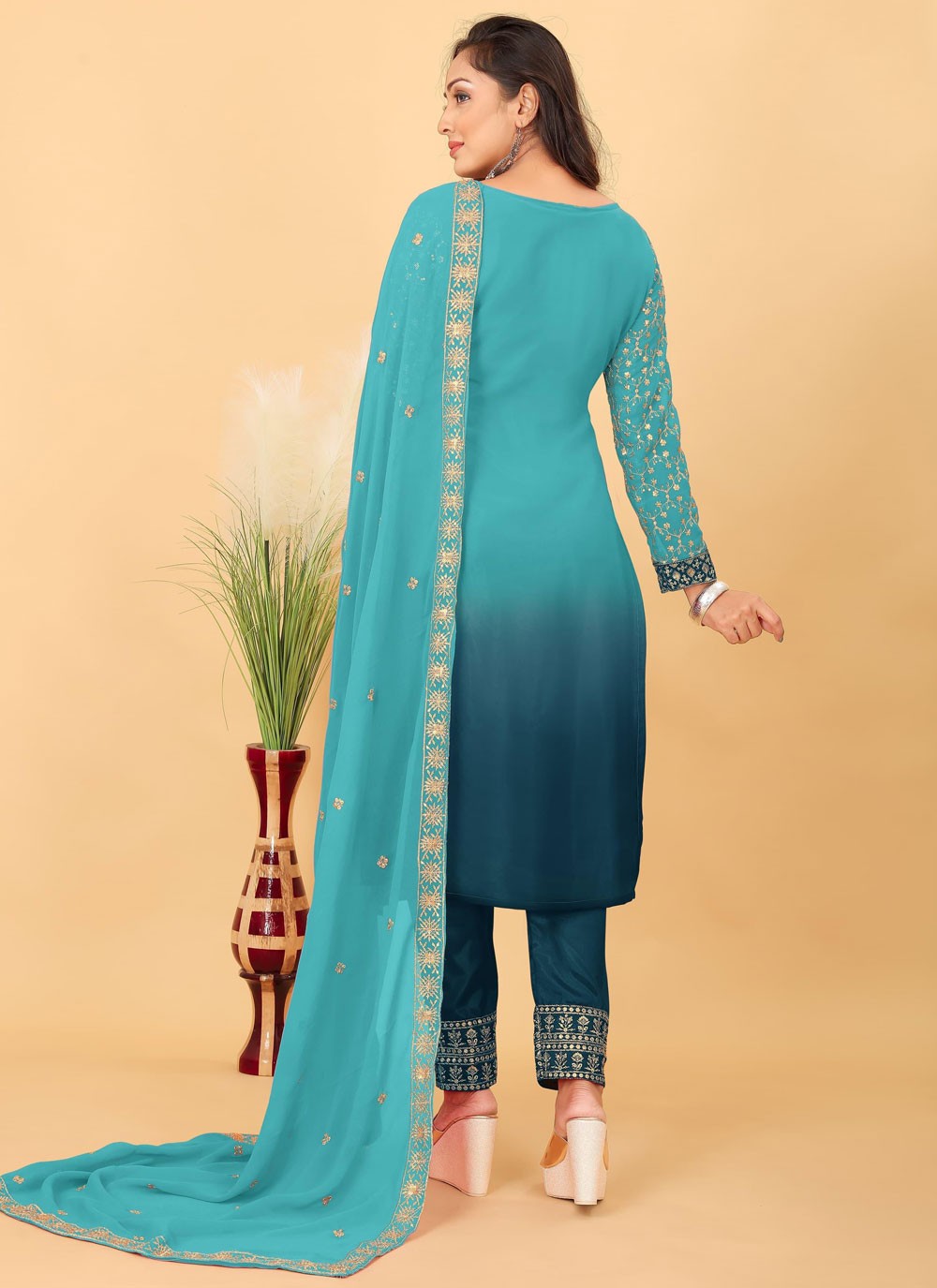 Faux Georgette Salwar Suit - T3696