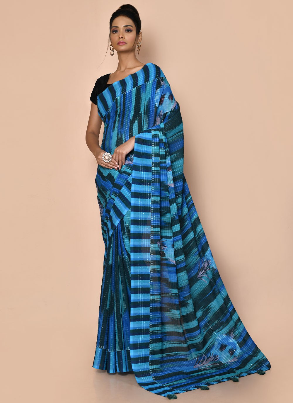 Trendy Printed Faux Georgette Saree - S2991