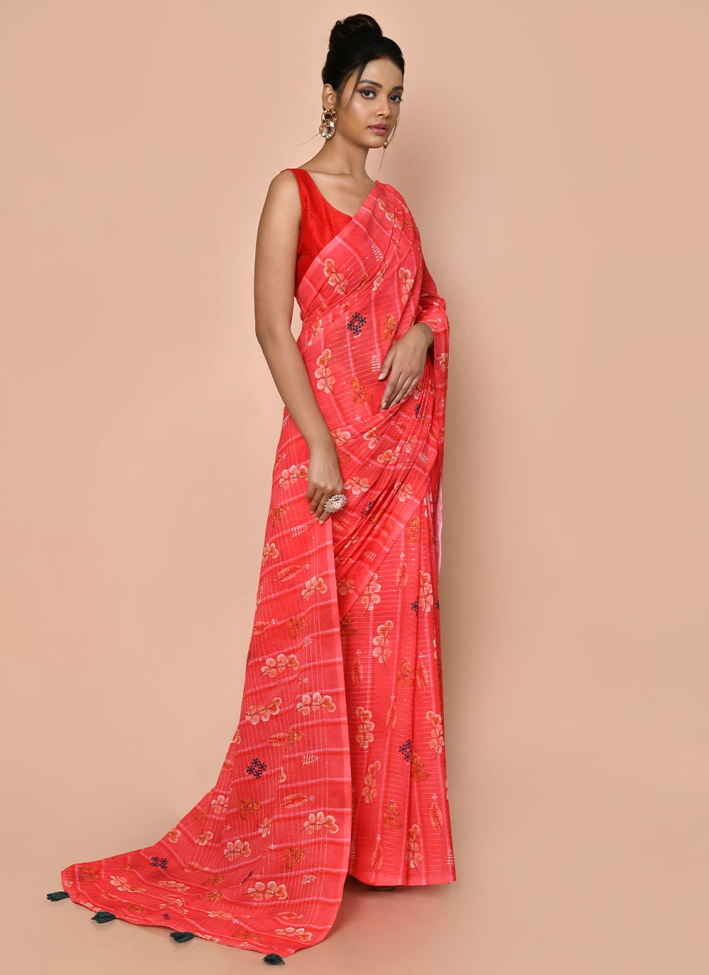 Trendy Printed Faux Georgette Saree - S2991