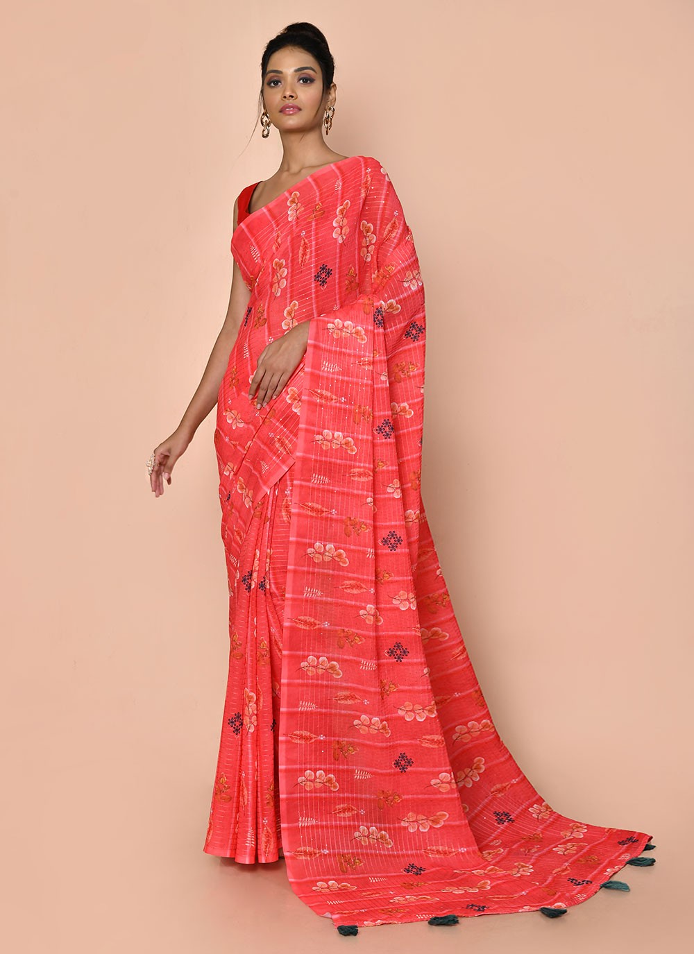 Trendy Printed Faux Georgette Saree - S2991