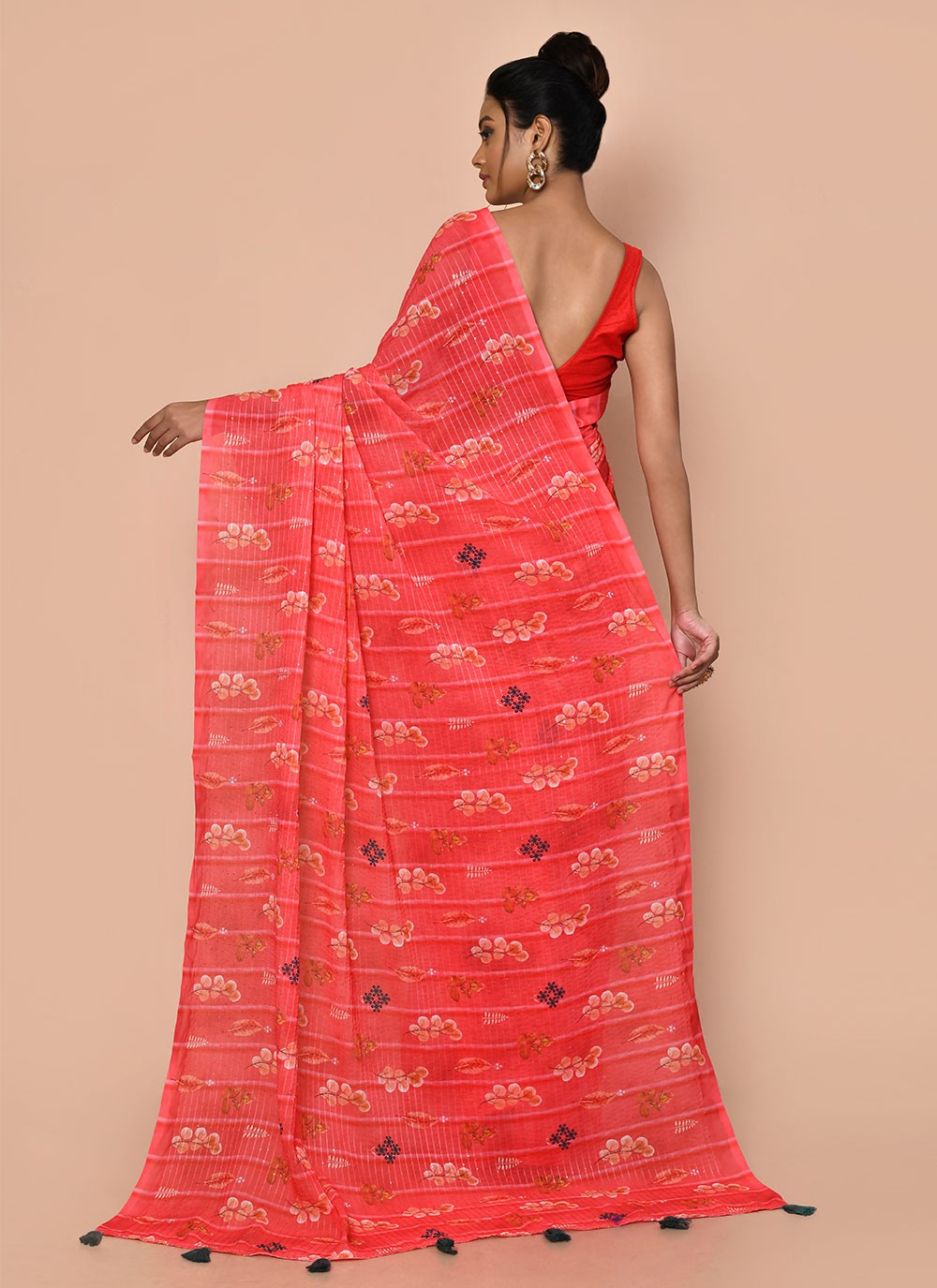 Trendy Printed Faux Georgette Saree - S2991