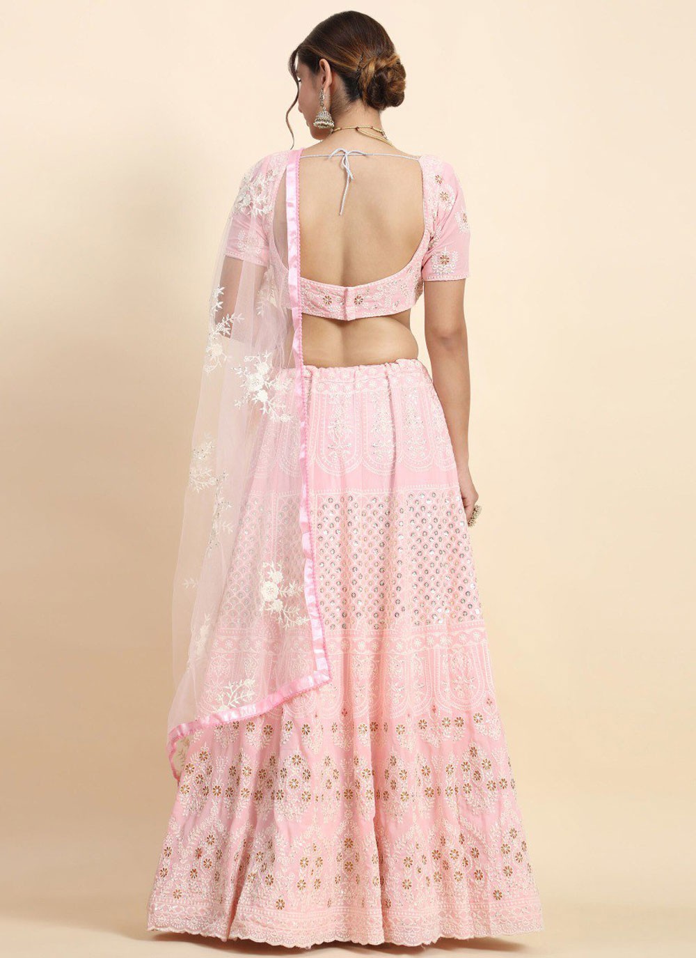 Embroidered Chinon A - Line Lehenga - L2616