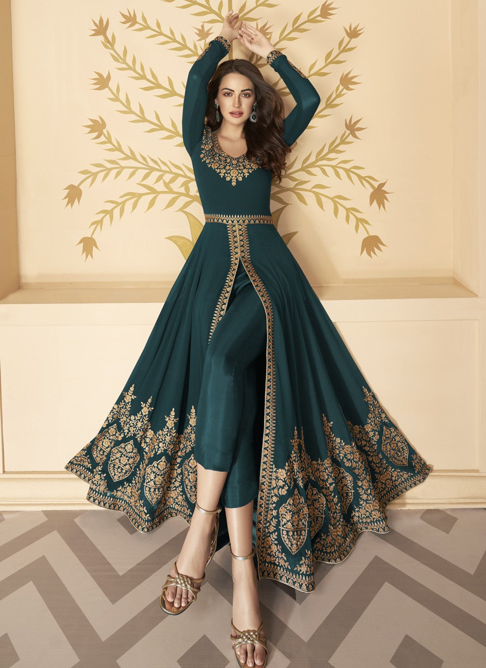 Faux Georgette Anarkali - T172