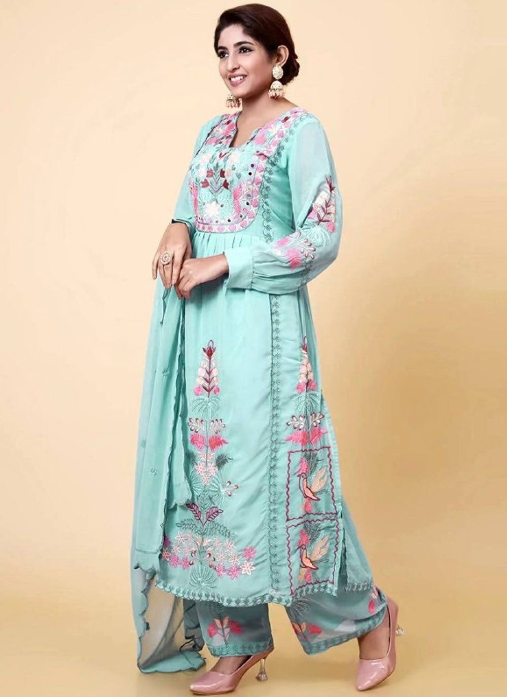 Faux Georgette Salwar Suit - T3381