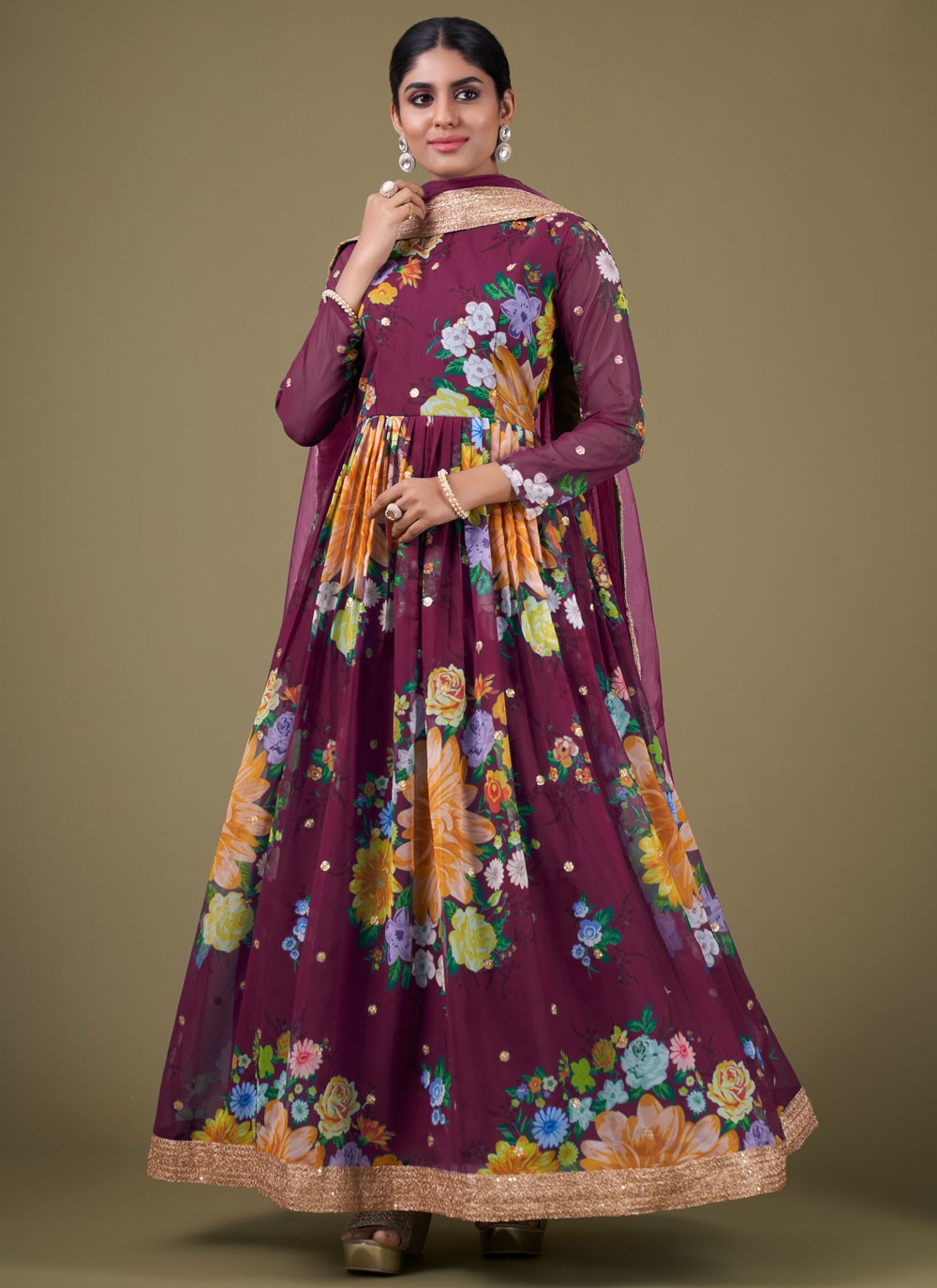 Faux Georgette Salwar Suit - T2129