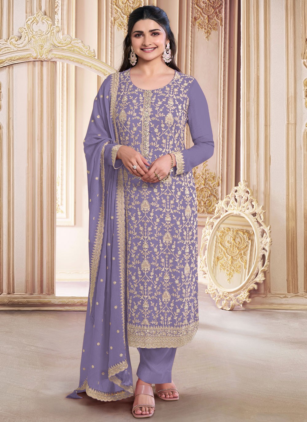 Faux Georgette Salwar Suit - T3771