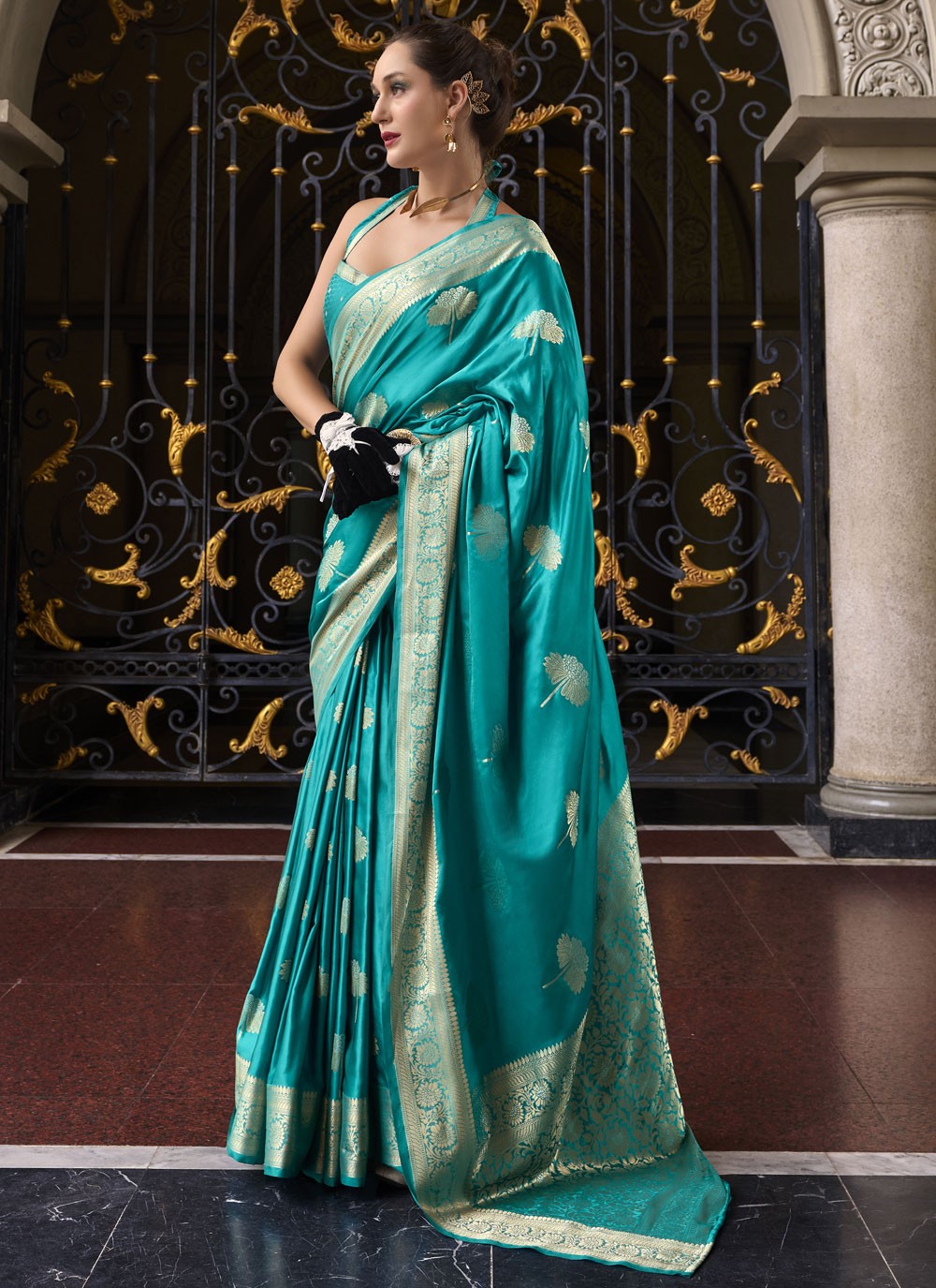 Classic Weaving Zari Satin Silk Saree - S9129