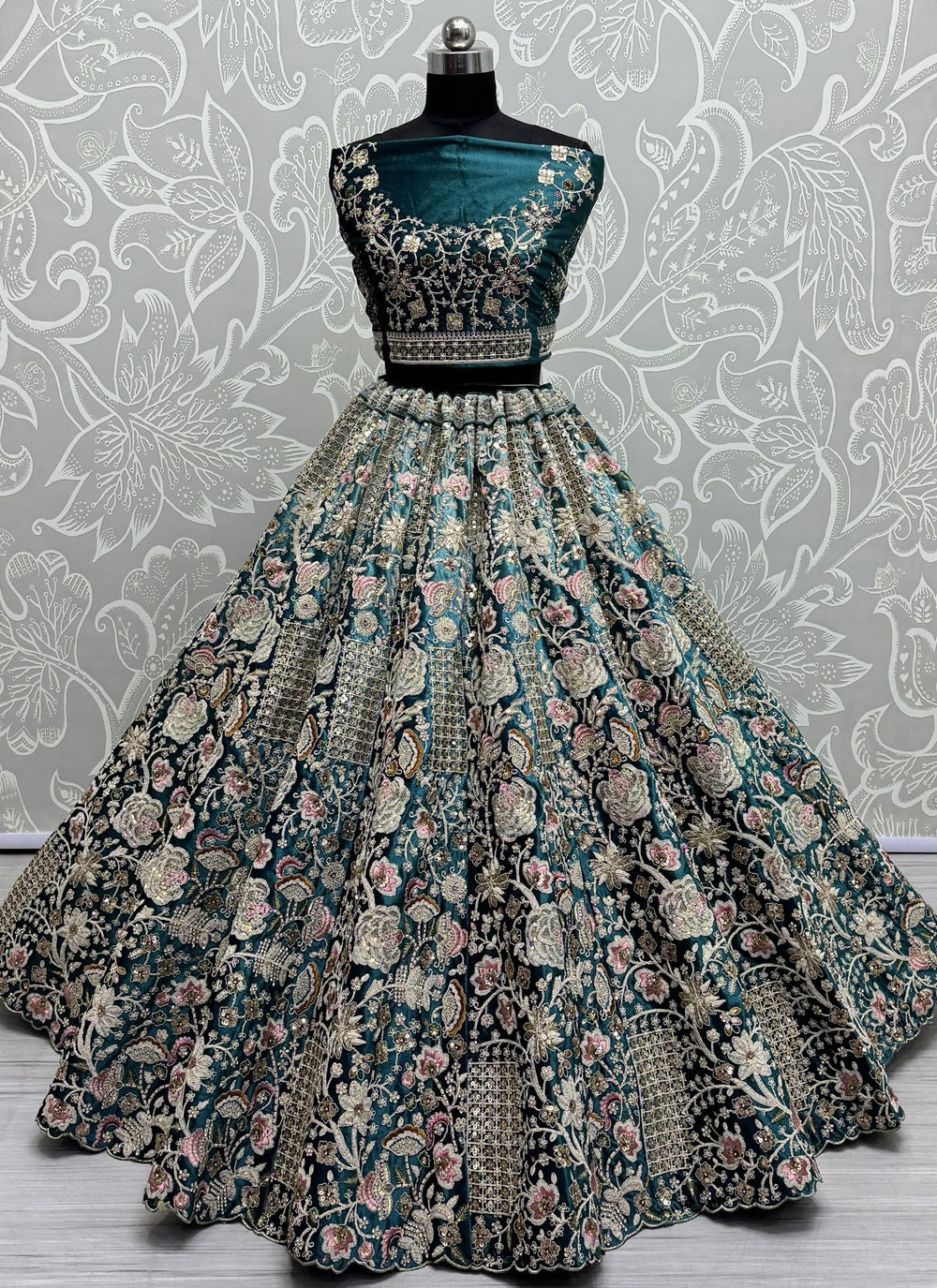 Diamond Velvet A - Line Lehenga - L2261