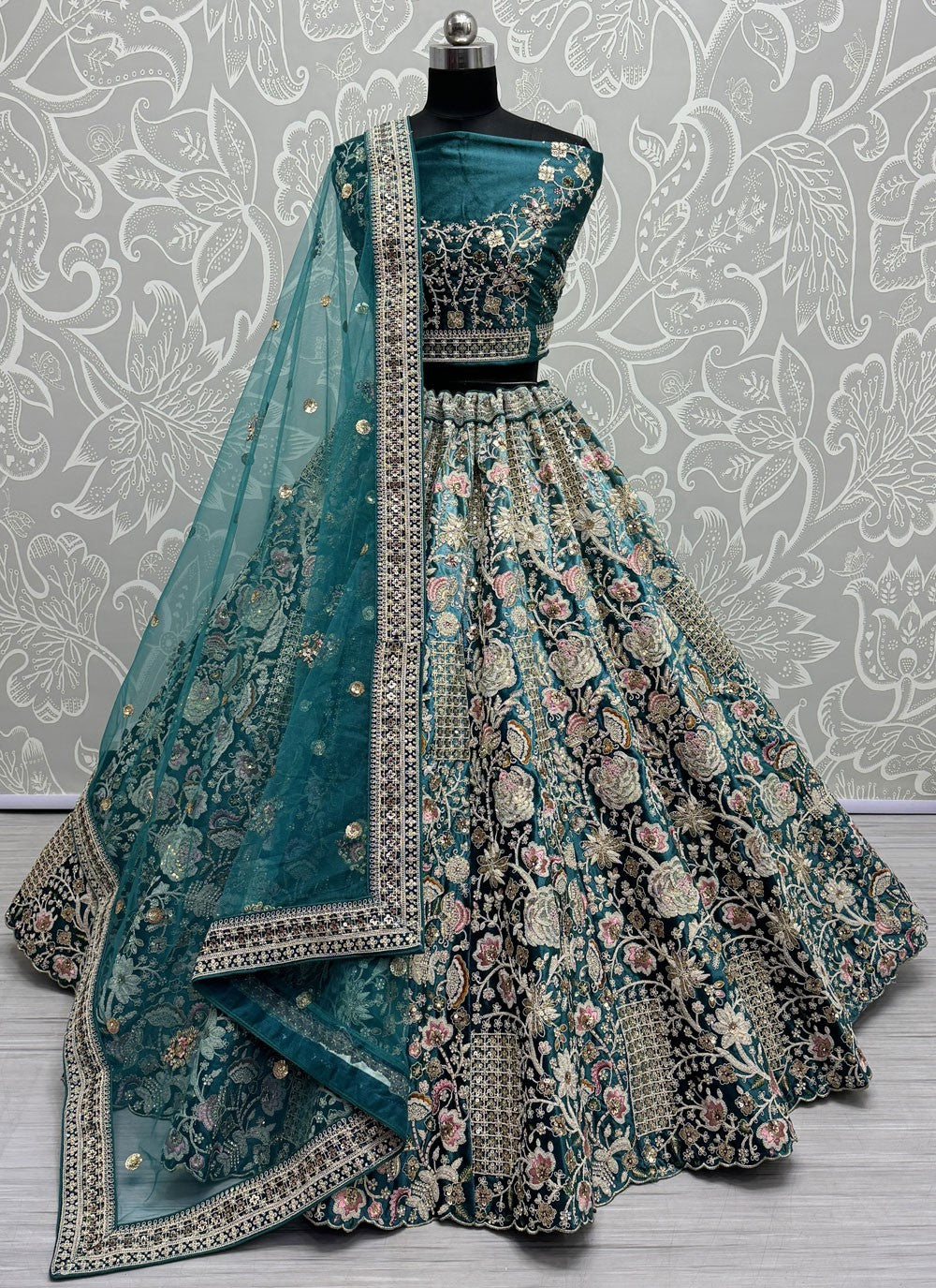 Diamond Velvet A - Line Lehenga - L2261