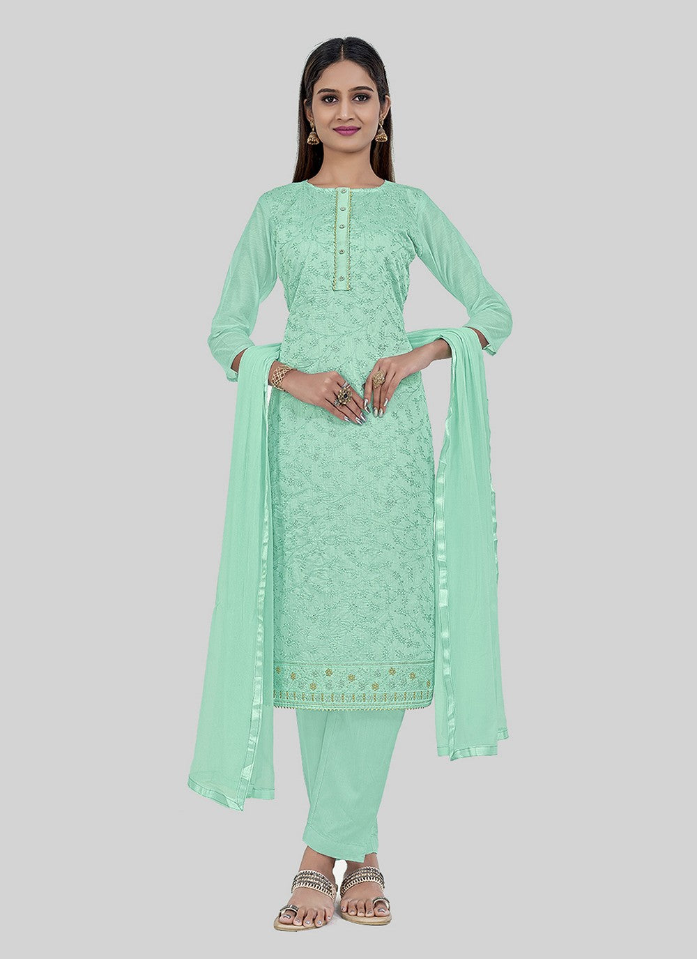 Chanderi Silk Salwar Suit - T2548