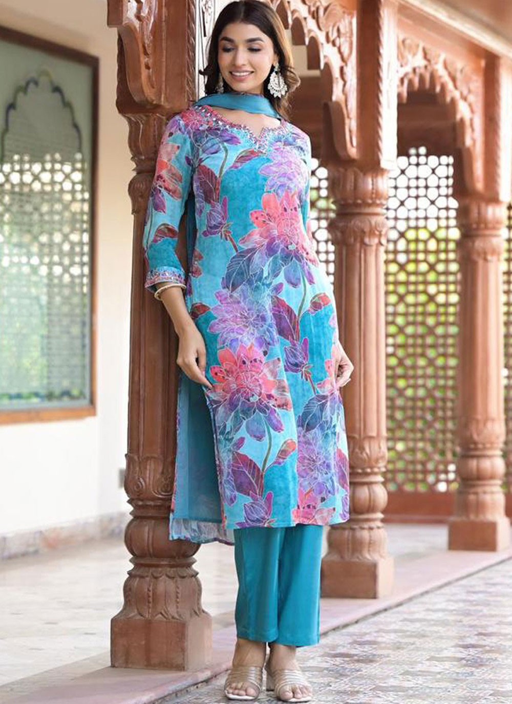 Silk Blend Salwar Suit - T2269