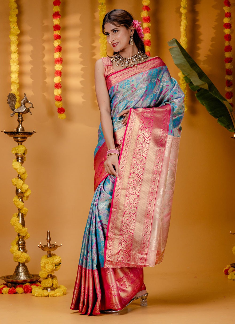 Classic Zari Kanjivaram Silk Saree - S7079