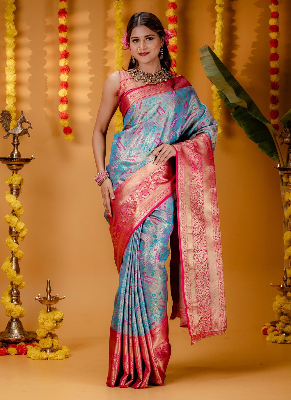 Classic Zari Kanjivaram Silk Saree - S7079