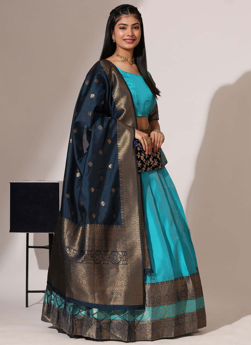 Woven Silk A - Line Lehenga - L2509