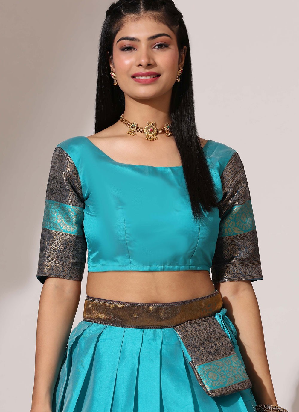 Woven Silk A - Line Lehenga - L2509