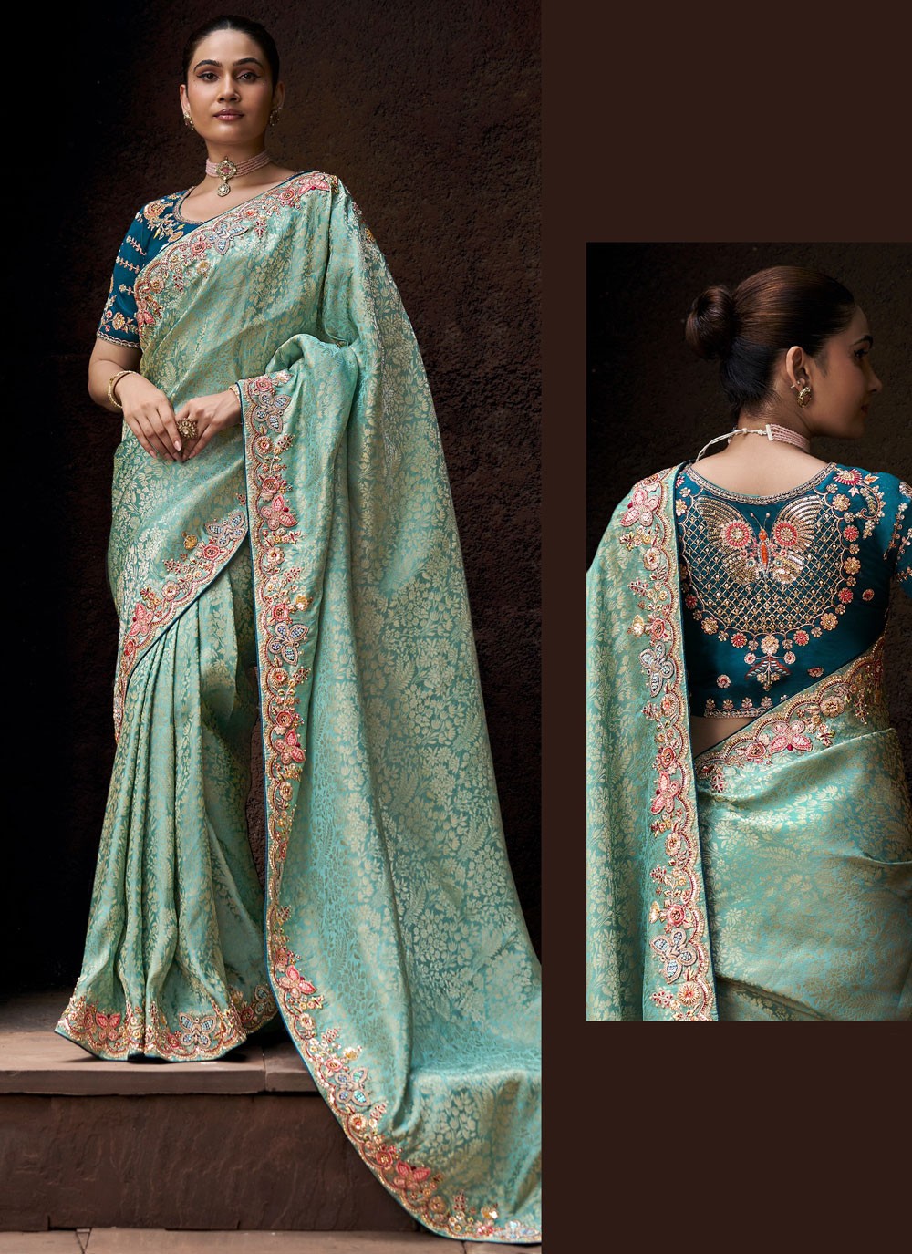 Classic Embroidered Tissue, Viscose Saree - S9502