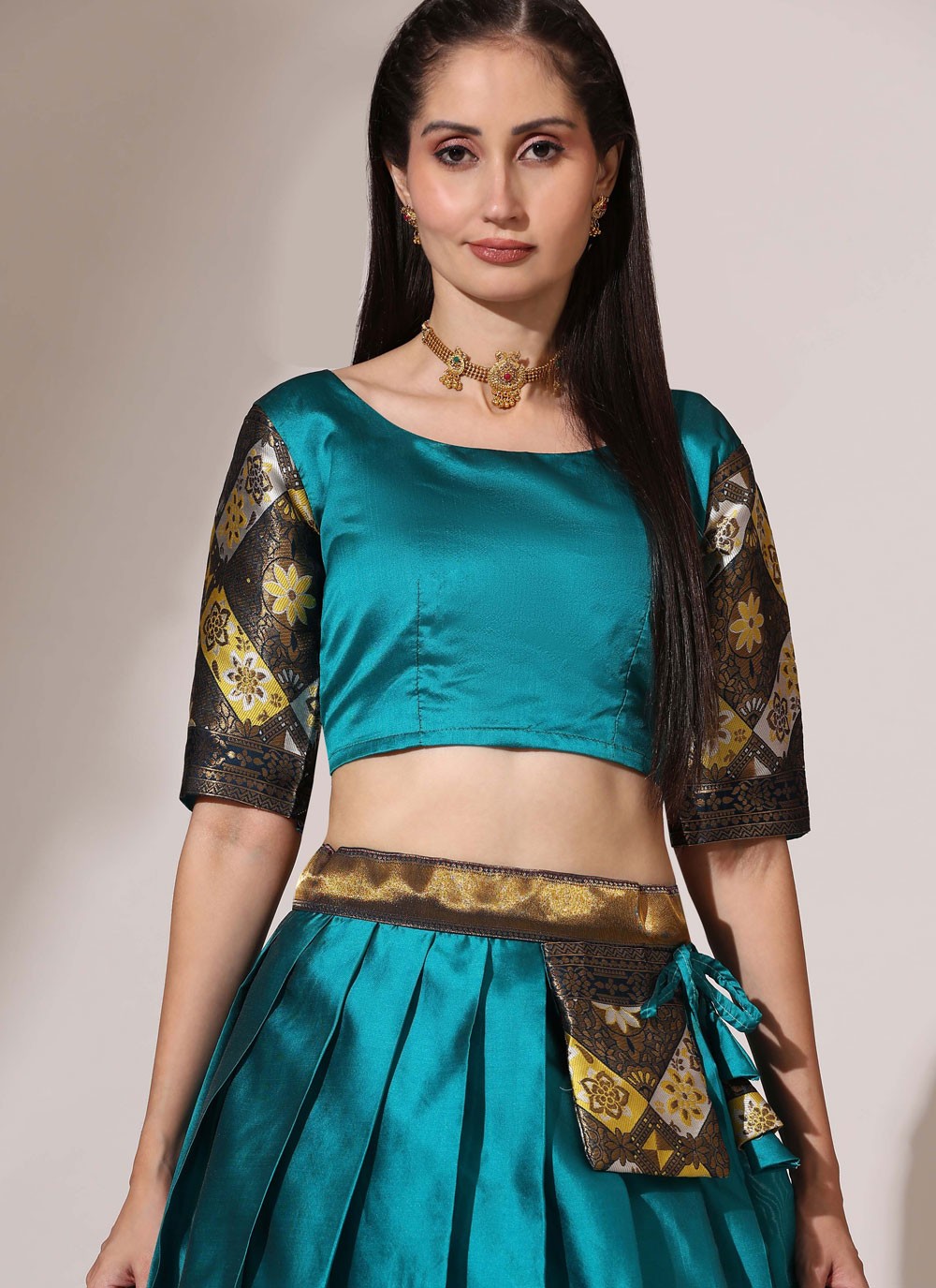 Woven Silk A - Line Lehenga - L2482