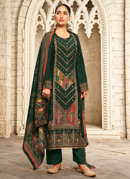 Digital Print Muslin Pant Style Suit - T4771