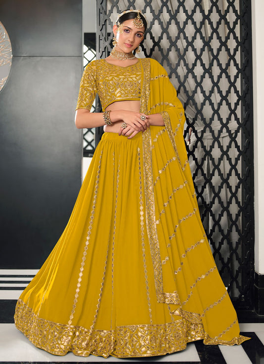 Embroidered Georgette A - Line Lehenga - L0574