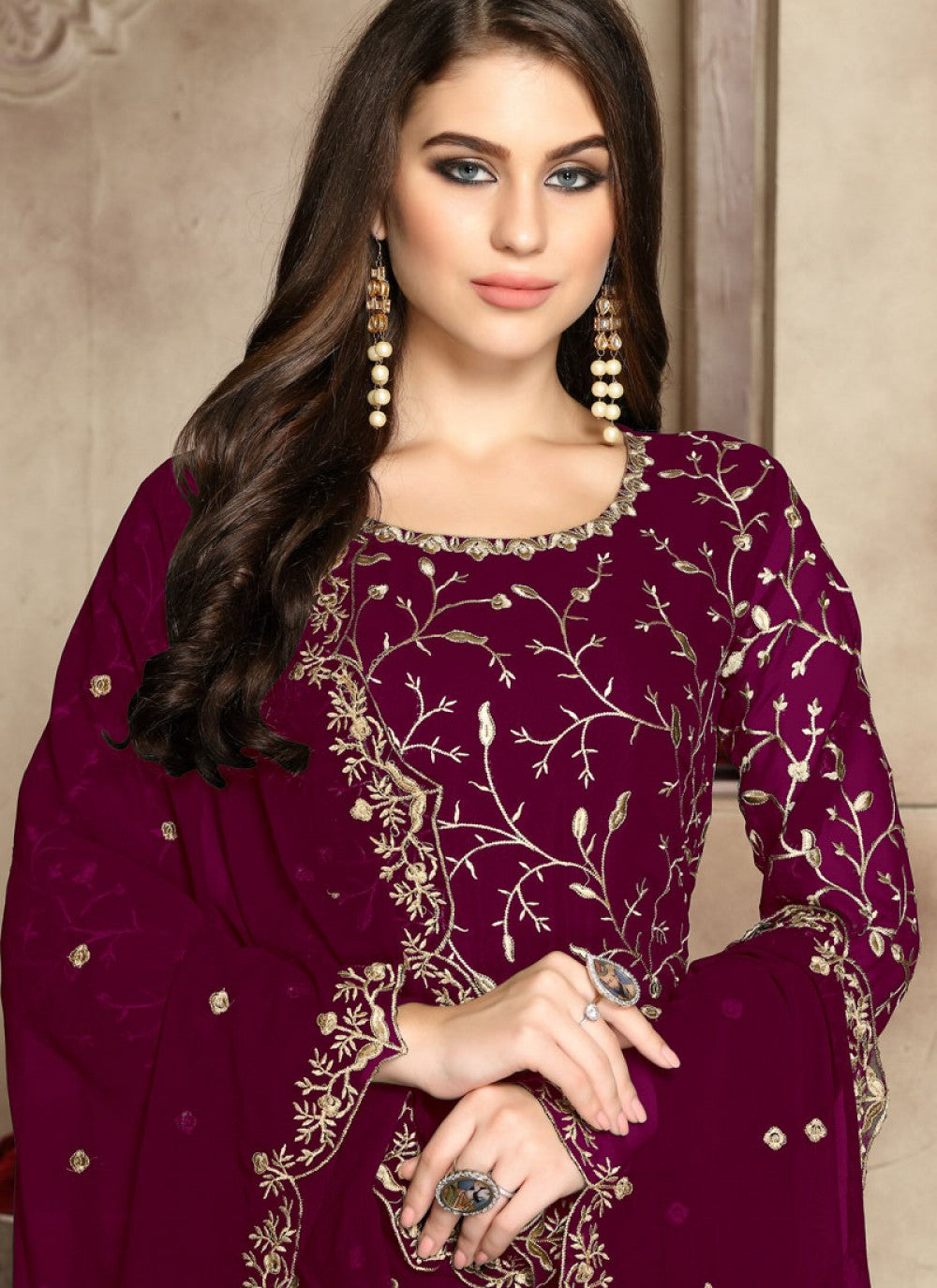 Georgette Anarkali - T051