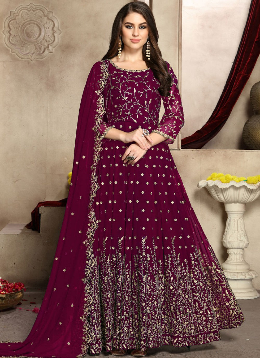 Georgette Anarkali - T051