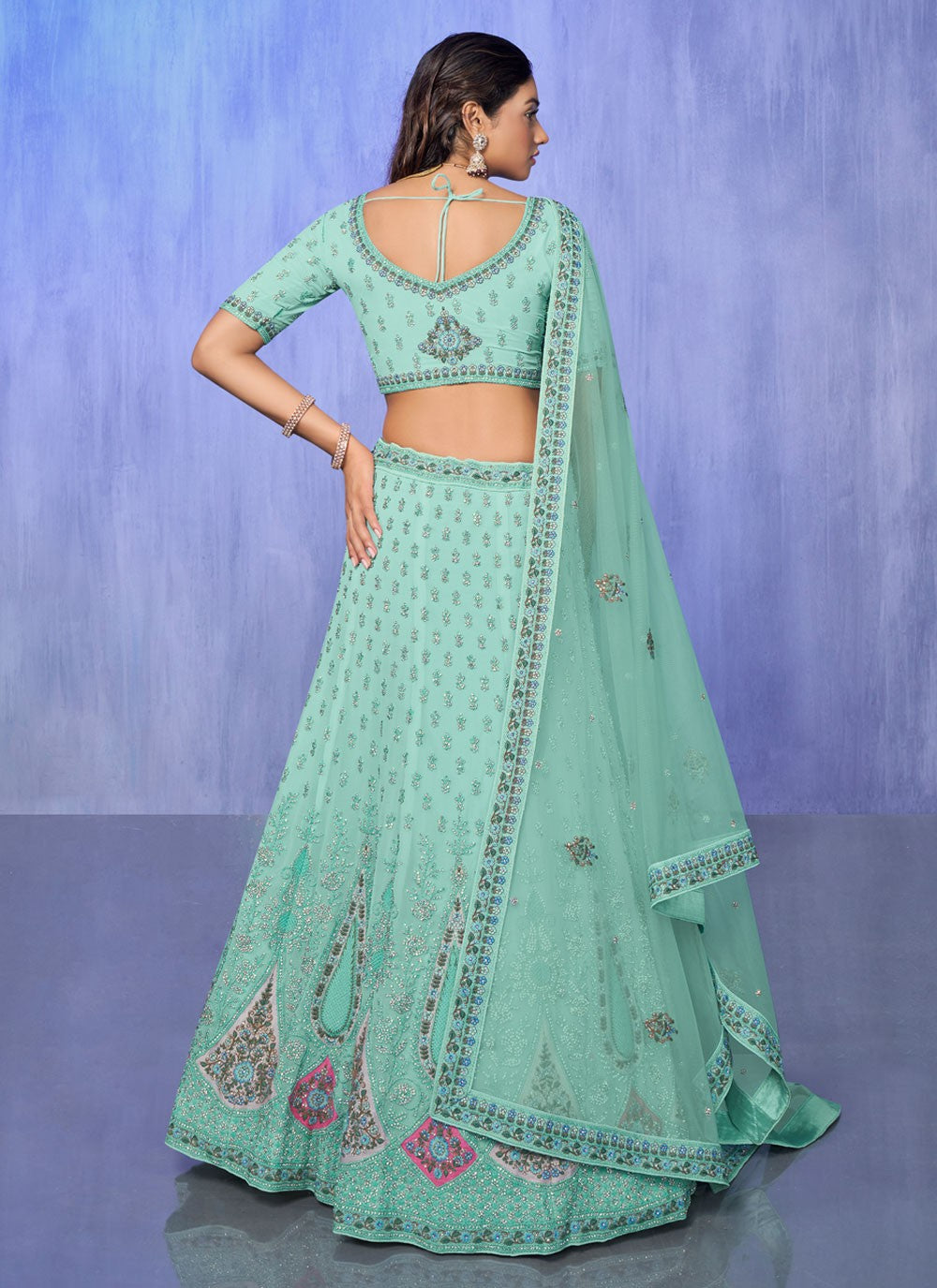 Embroidered Georgette A - Line Lehenga - L1332