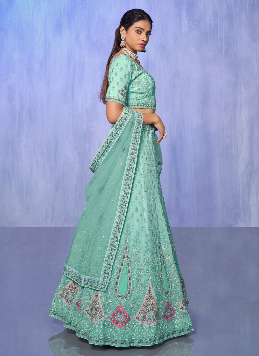 Embroidered Georgette A - Line Lehenga - L1332