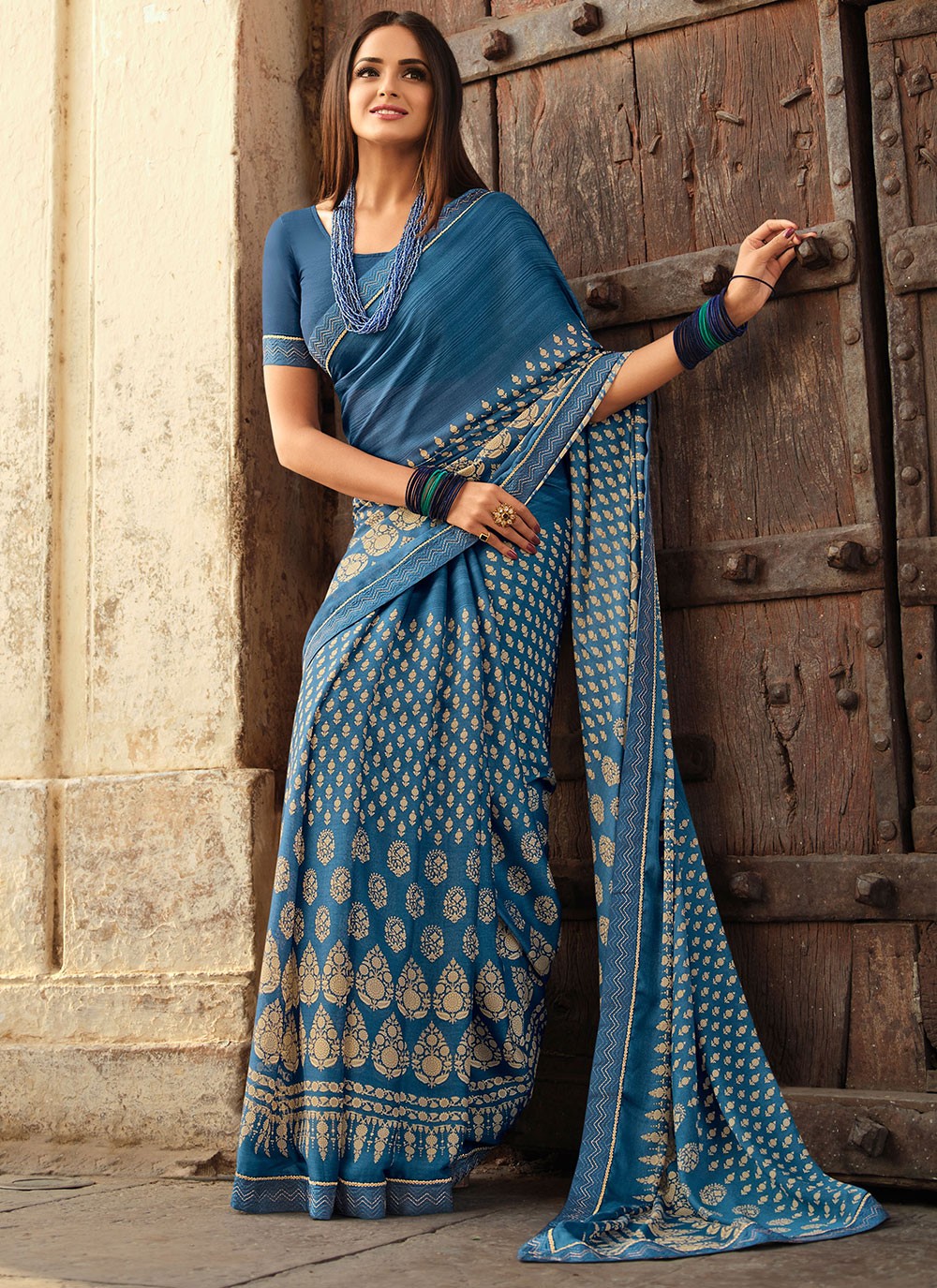 Contemporary Lace Georgette Saree - S2880