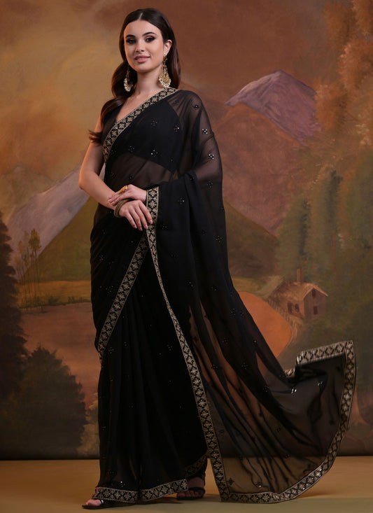 Classic Lace Georgette Saree - S7067