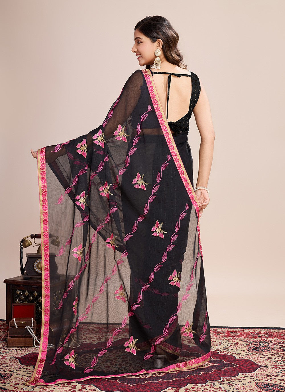 Embroidered Georgette Saree - S11542