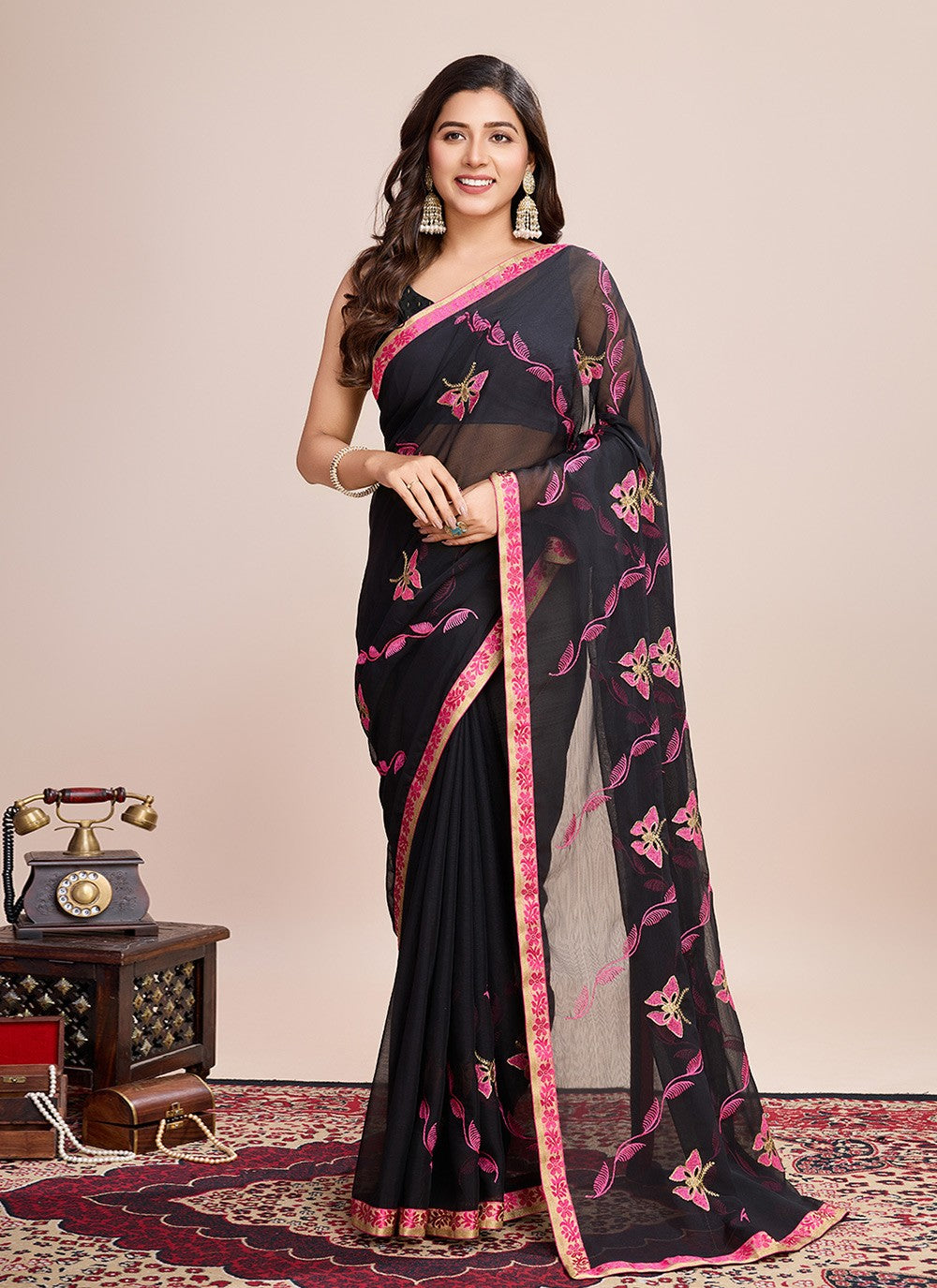 Embroidered Georgette Saree - S11542