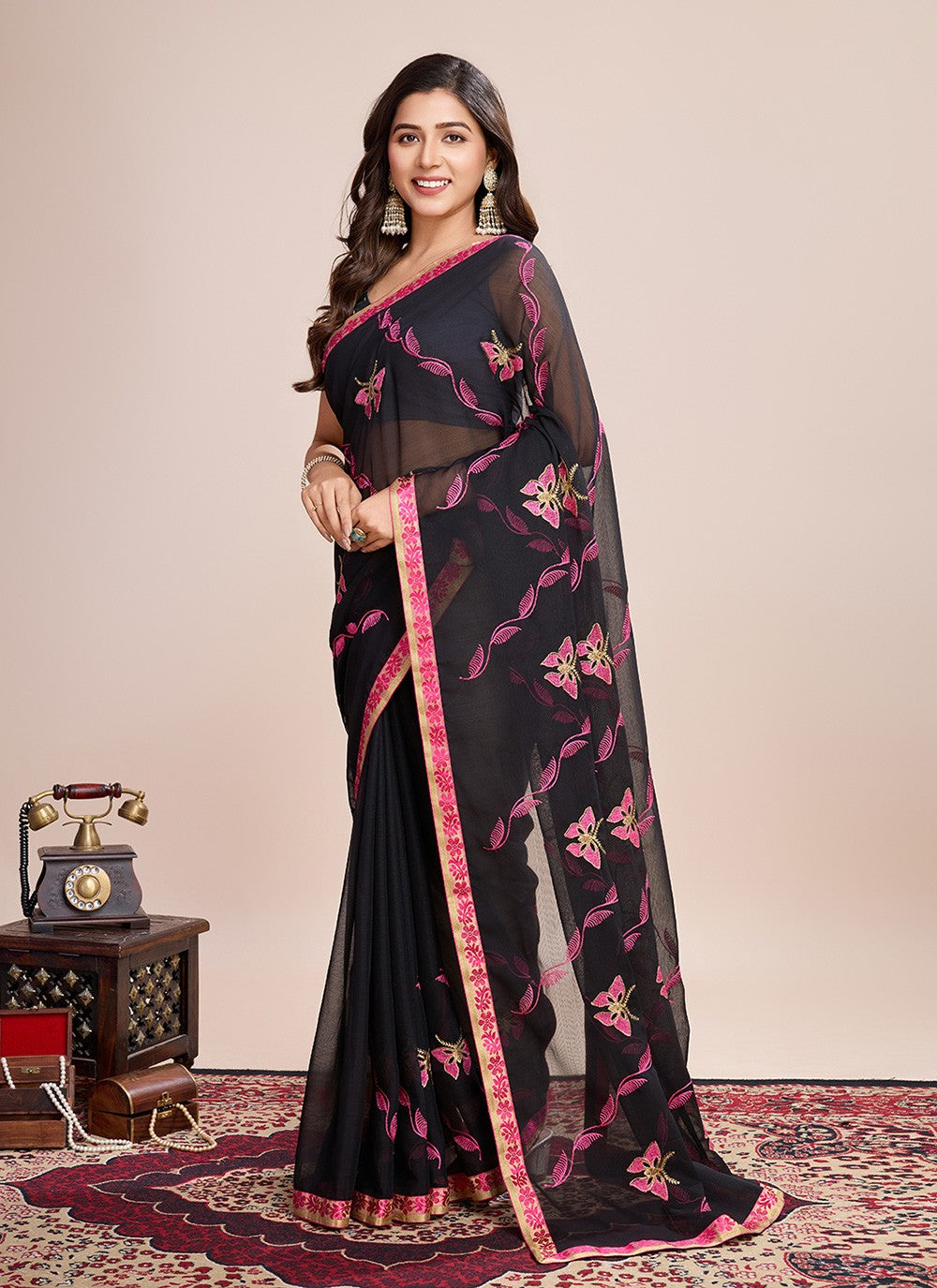 Embroidered Georgette Saree - S11542