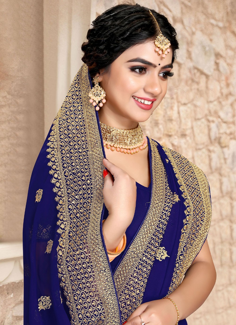 Saree Embroidered Georgette Saree - S2528