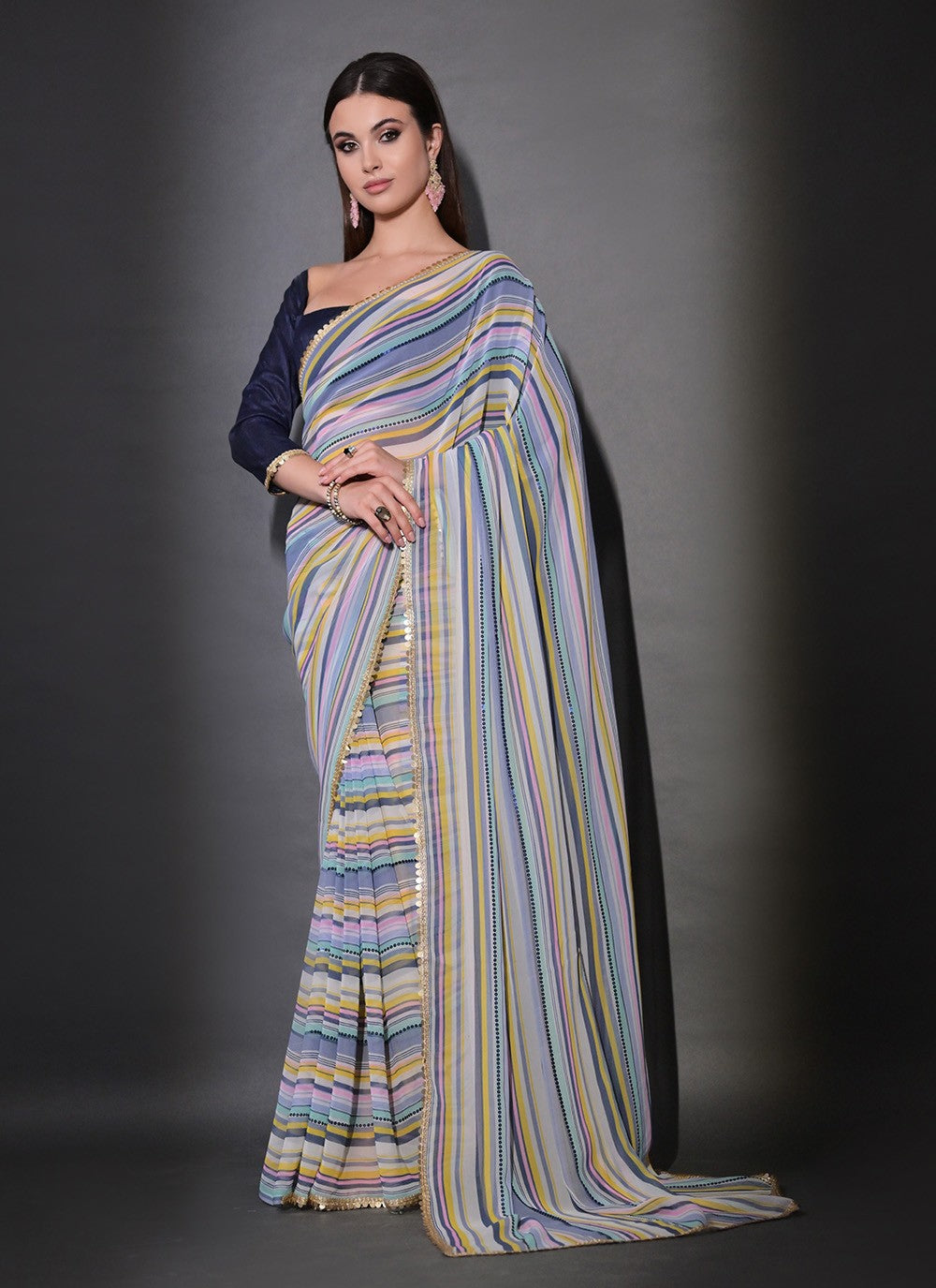 Classic Sequins Georgette Saree - S7194