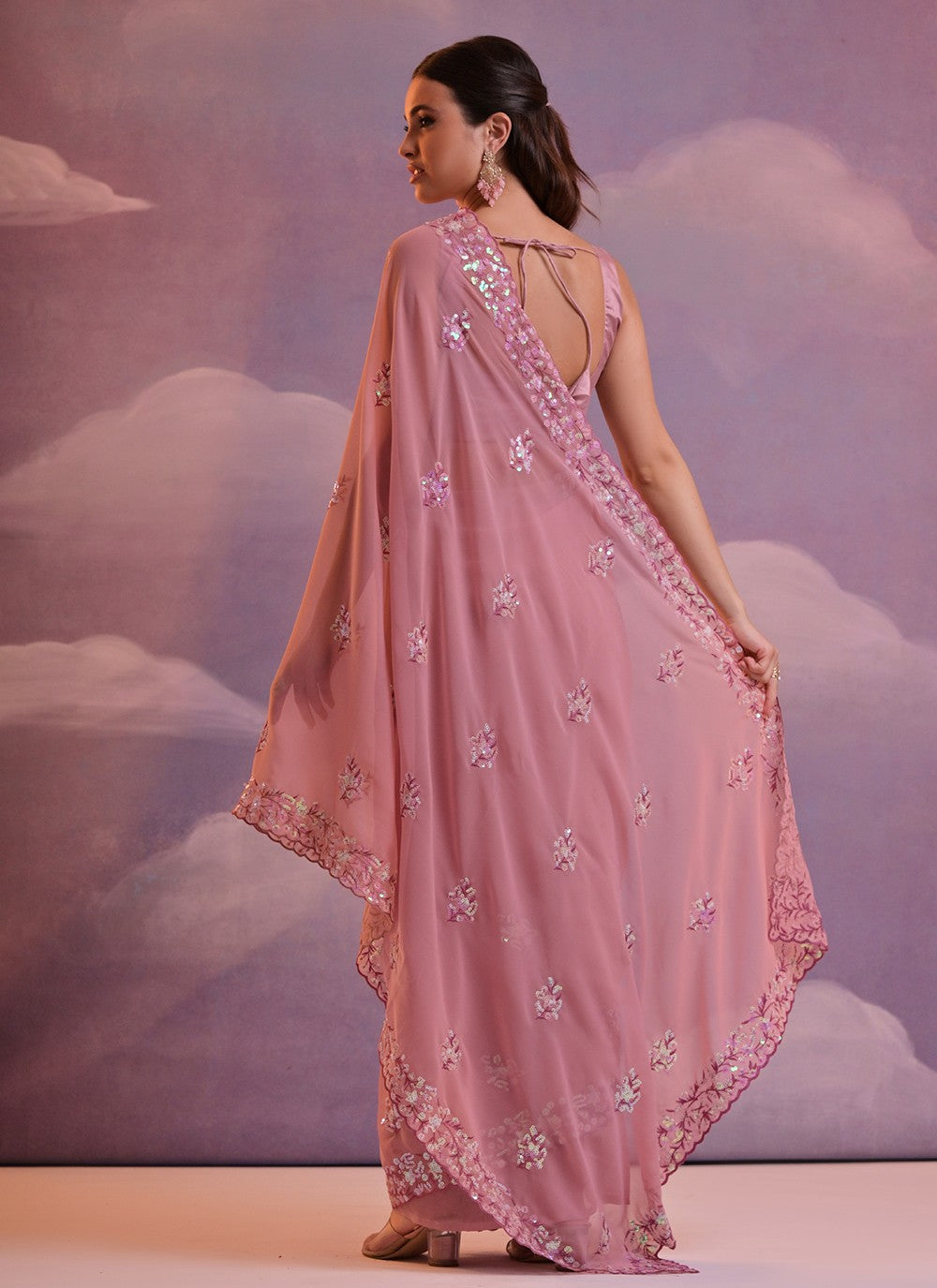 Casual Embroidered Georgette Saree - S6510