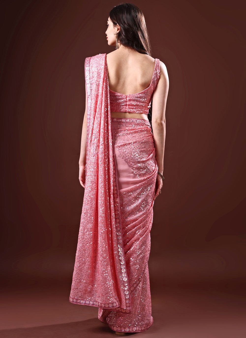 Classic Sequins Georgette Saree - S8734