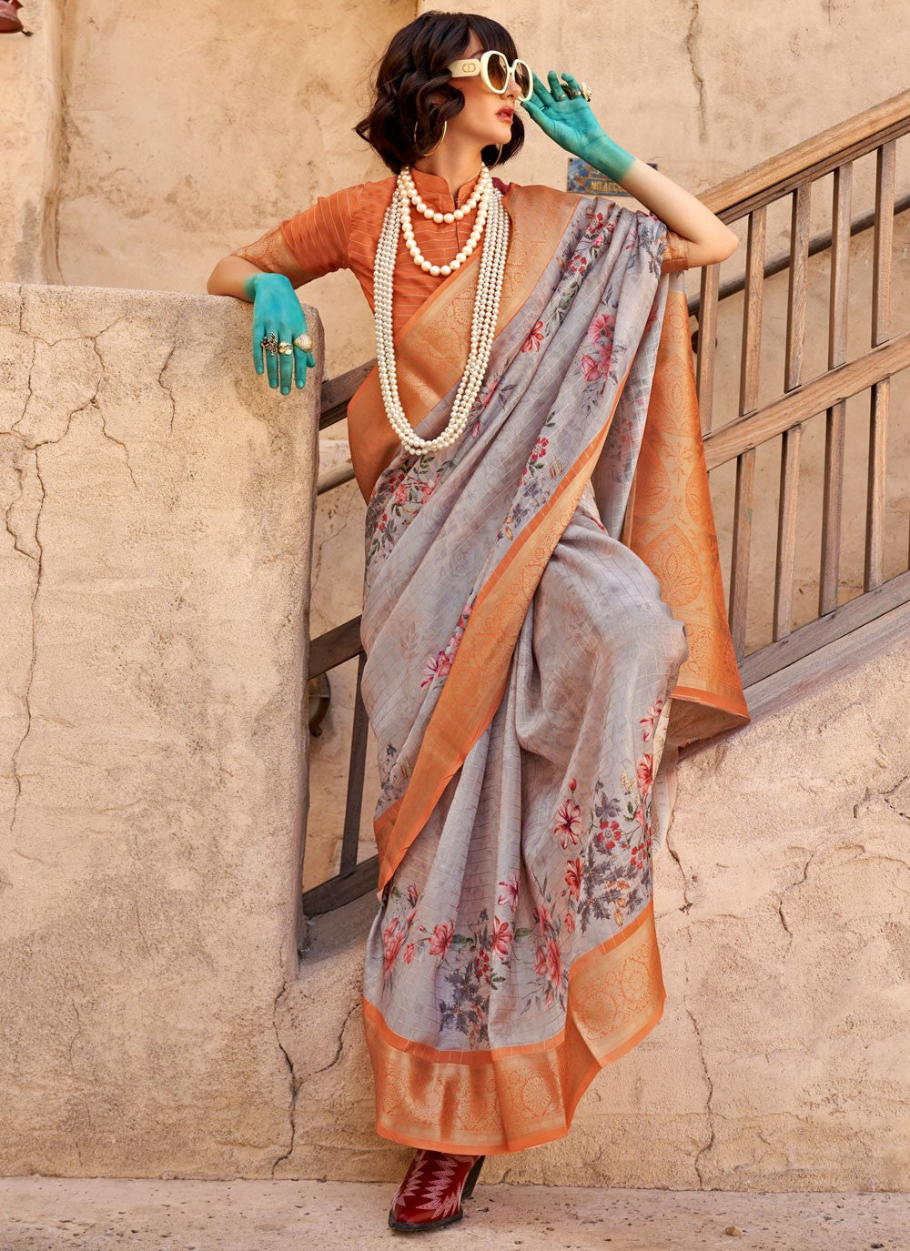 Classic Border Work Georgette Saree - S9749