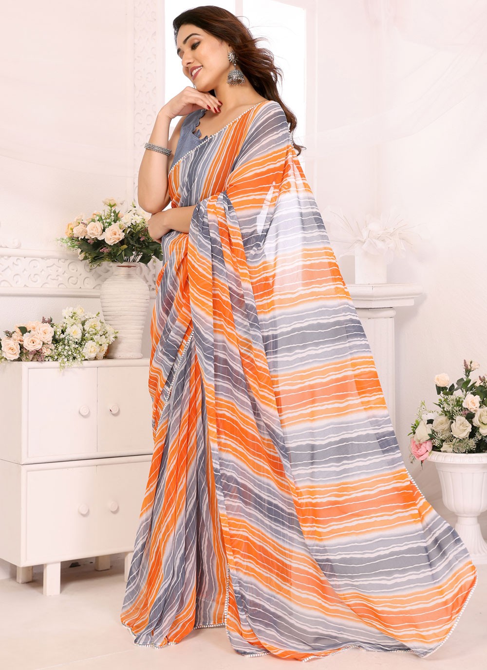 Classic Printed Georgette Saree - S9629