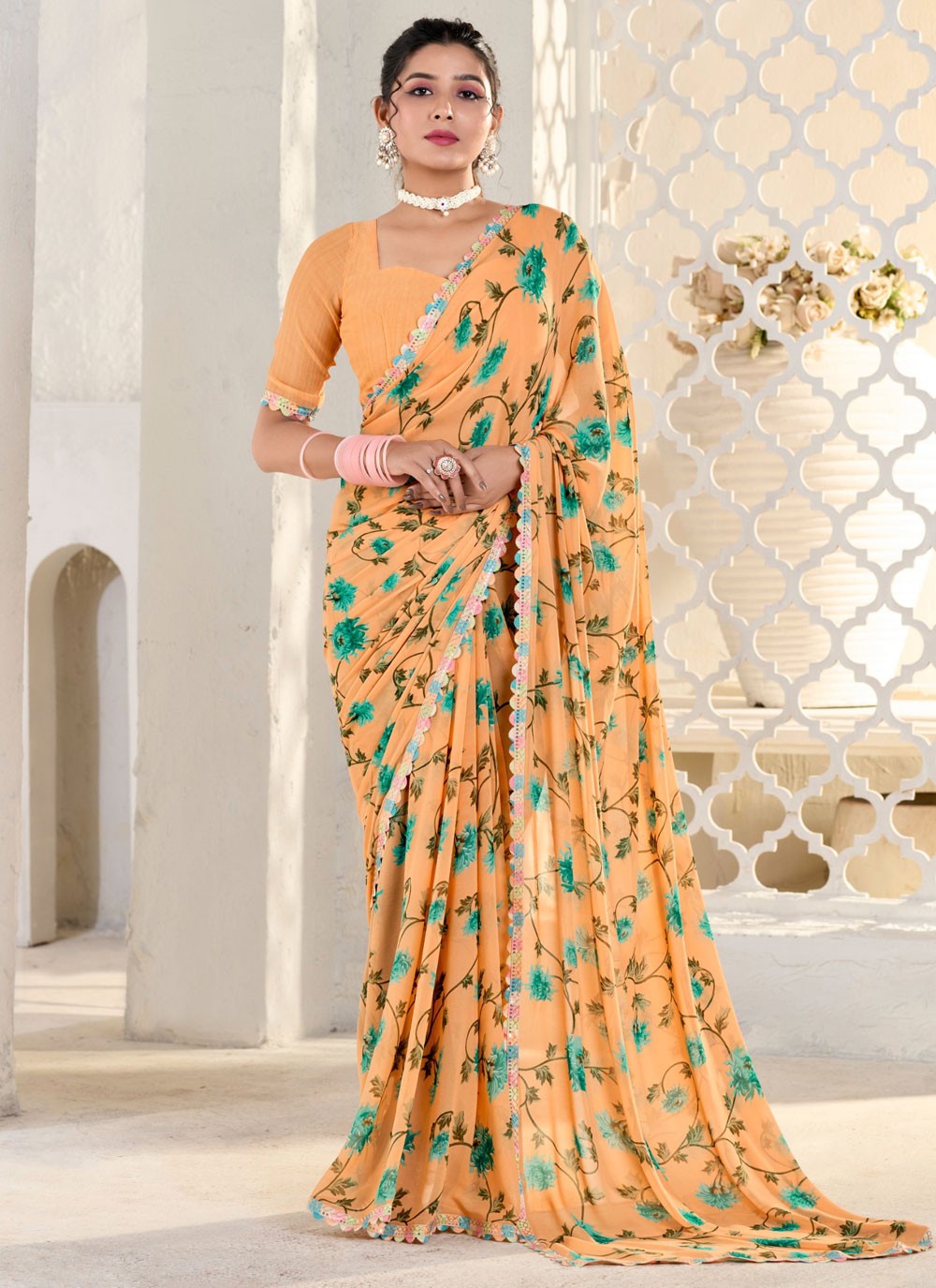 Classic Printed Georgette Saree - S9556