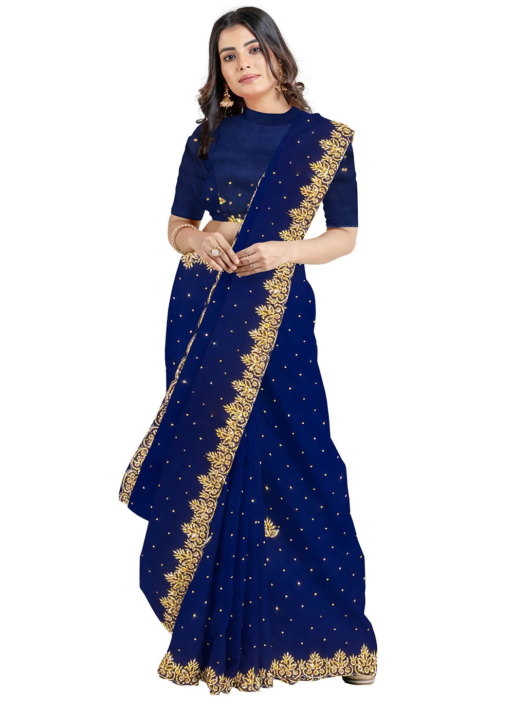 Classic Hand Embroidery Kanjivaram Silk Saree - S0803